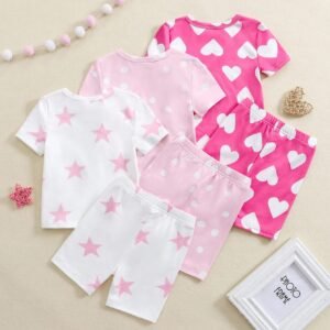 Ensemble 3 pcs pois cœurs