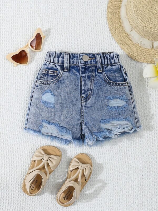 Short jean délavé mode