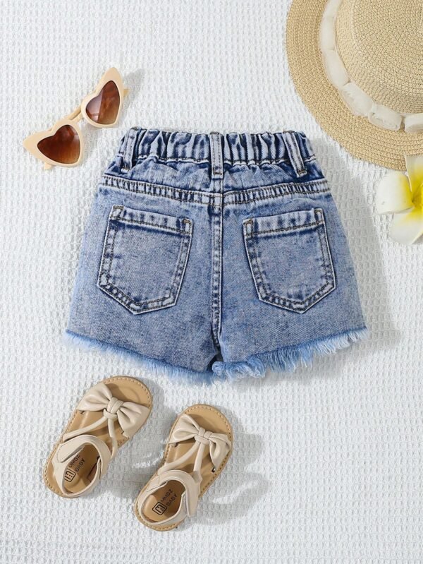 Short jean délavé mode – Image 2