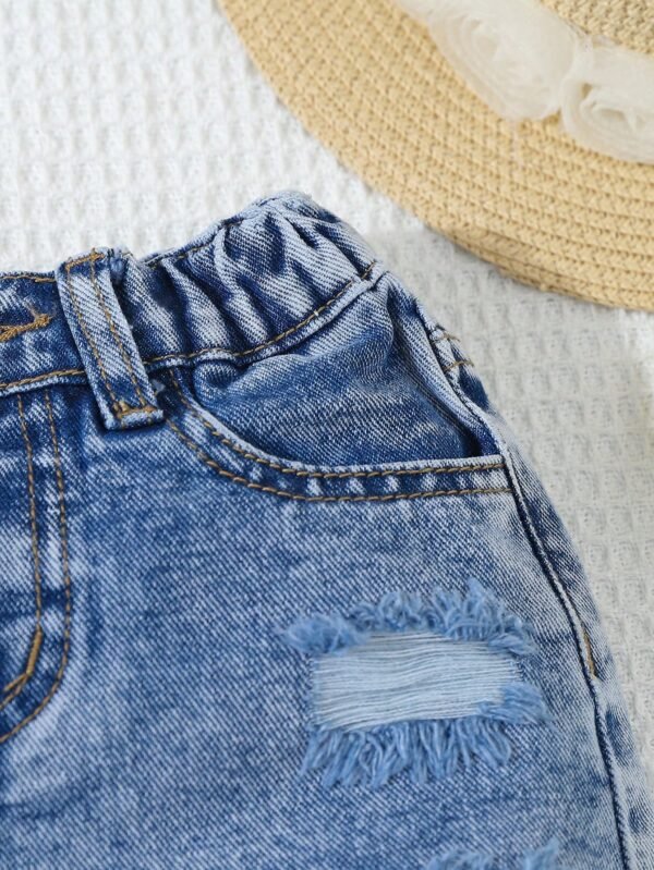Short jean délavé mode – Image 3