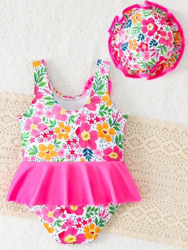 Maillot bain capuche floral – Image 7