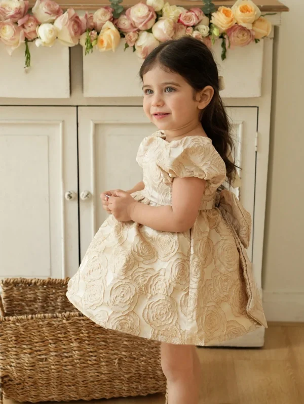 Robe manches courtes roses