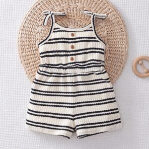 Combishort rayé tricot