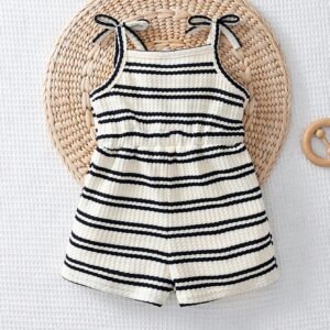 Combishort rayé tricot
