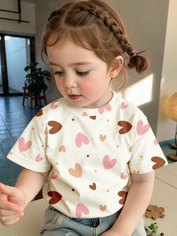 Top manches courtes cœurs bébé