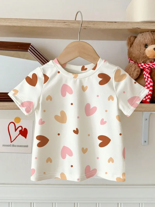 Top manches courtes cœurs bébé – Image 2