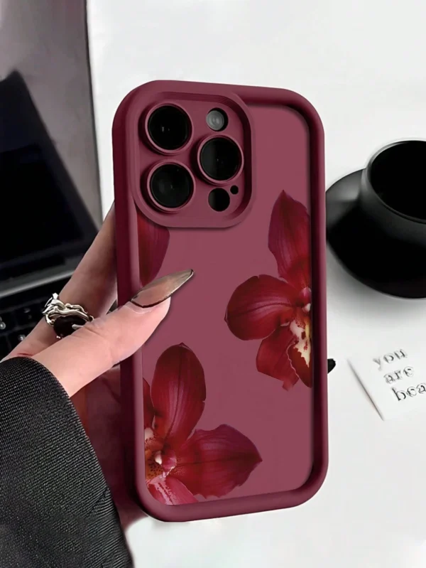 Coque fleur rouge minimaliste