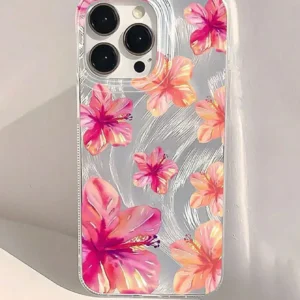 Coque TPU motif floral iPhone