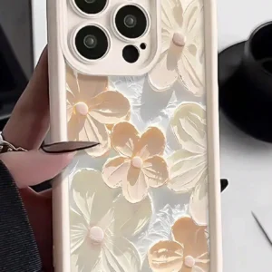 Coque TPU givrée floral peint