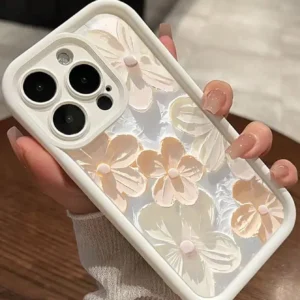 Coque TPU givrée floral peint