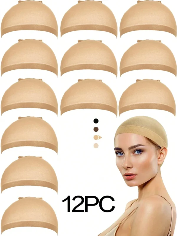 12 pcs bonnets perruque beige