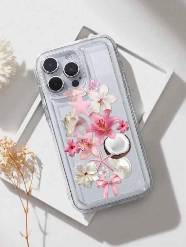 Coque transparente fleurs océan – Image 3