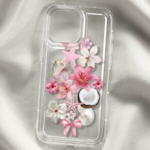 Coque transparente fleurs océan