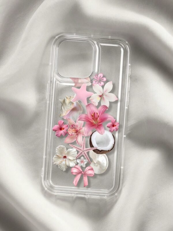 Coque transparente fleurs océan