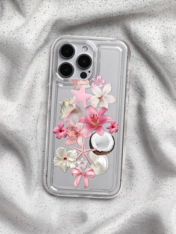 Coque transparente fleurs océan – Image 5