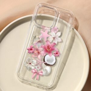 Coque transparente fleurs océan