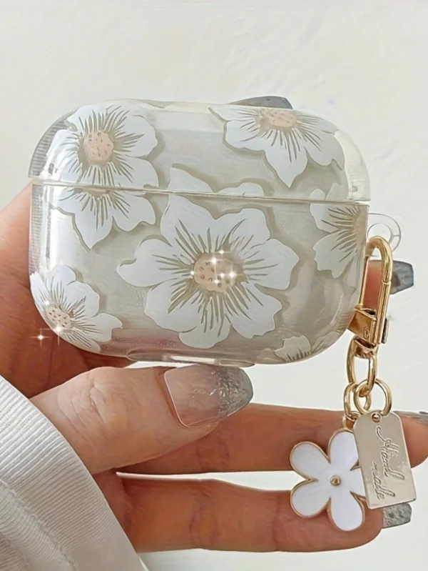Coque fleurs blanches porte-clés – Image 3