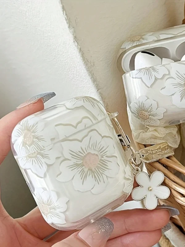 Coque fleurs blanches porte-clés – Image 2