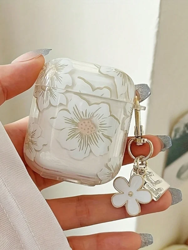 Coque fleurs blanches porte-clés – Image 5