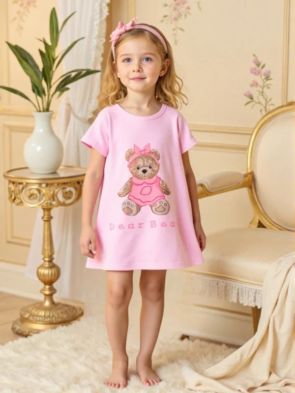 1 pcs robe ours rose – Image 3