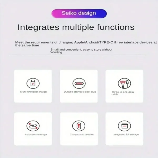 Câble 3-en-1 rétractable – Image 12