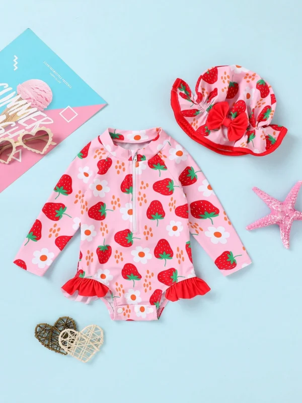 2 pcs maillot bain volants