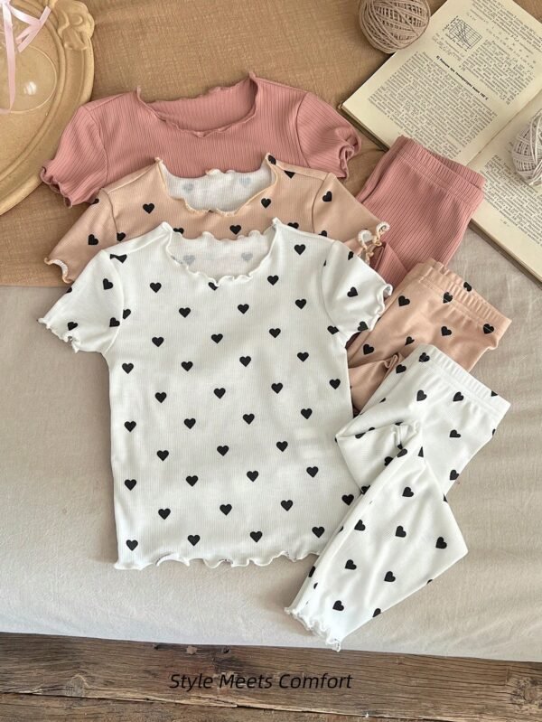 Set 6 pcs pyjama cœur