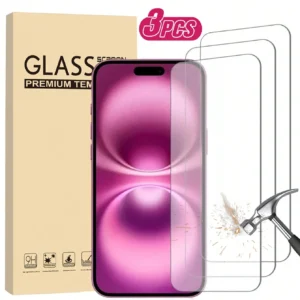 3 pcs verre iPhone 16 full