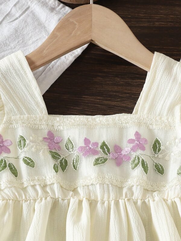 Robe manches courtes brodée bébé – Image 3