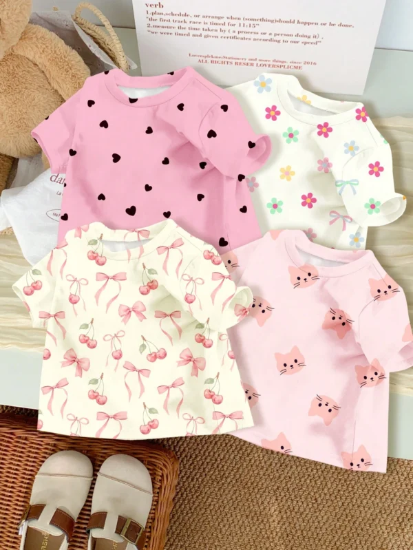 4 pcs t-shirts manches courtes
