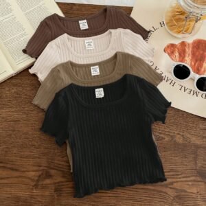 4 pcs top tricot volants