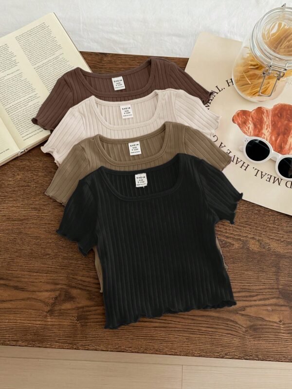 4 pcs top tricot volants