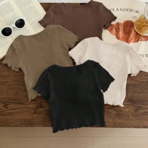 4 pcs top tricot volants