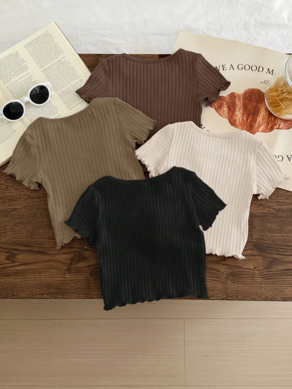 4 pcs top tricot volants – Image 2