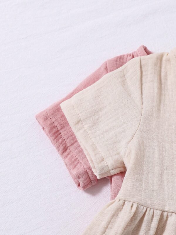 Ensemble 2 pcs robe boutons bébé – Image 4