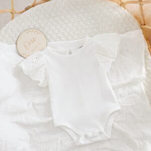 Barboteuse courte tricot blanc