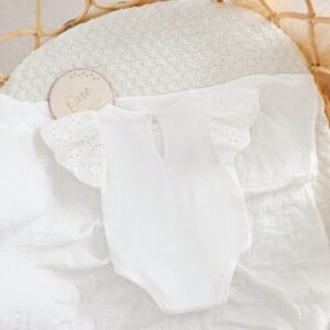 Barboteuse courte tricot blanc