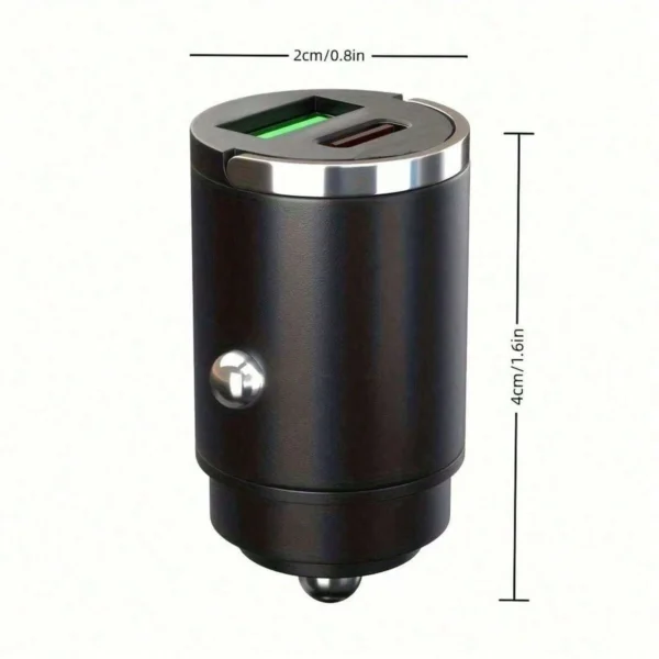 Chargeur voiture double port métal – Image 12