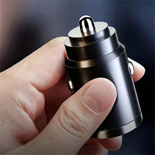 Chargeur voiture double port métal – Image 10