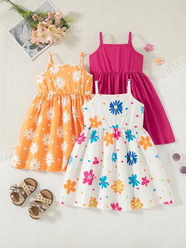 Ensemble 3 pcs robe volants bébé