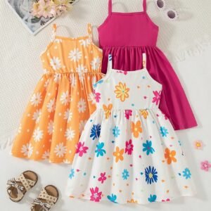 Ensemble 3 pcs robe volants bébé