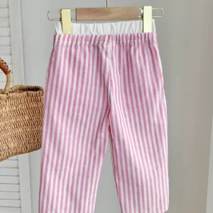 Pantalon rayé rose été