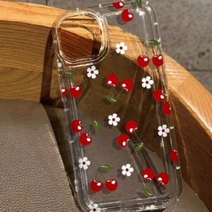 Coque transparente cerises variées