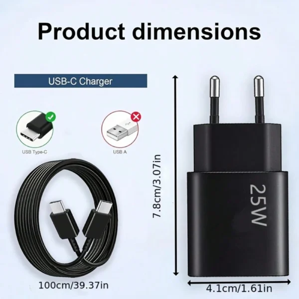 Chargeur 25W + câble 1m – Image 2