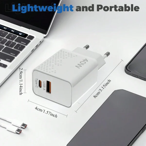 Chargeur mural 40W + câble – Image 5