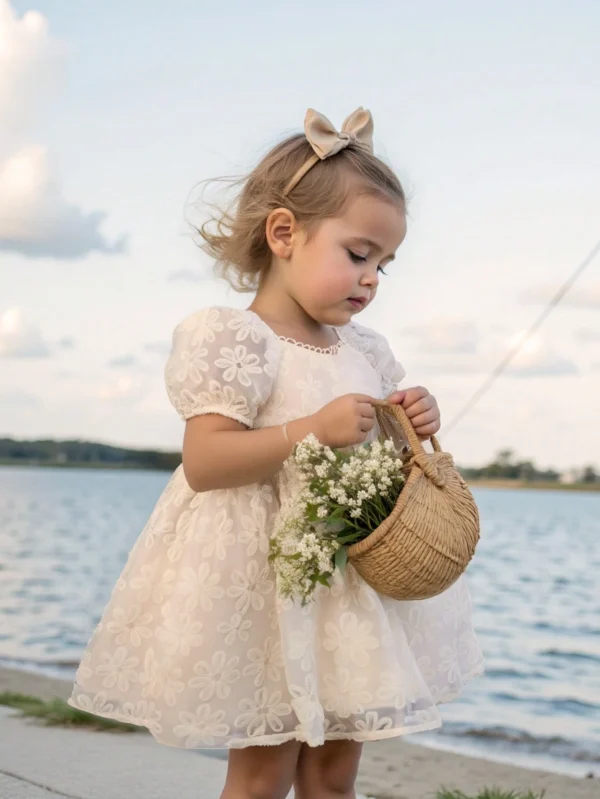 Robe ceinture fleur bébé – Image 3