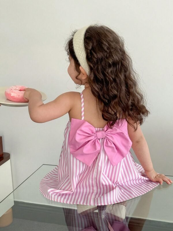 Robe rayée nœud bébé