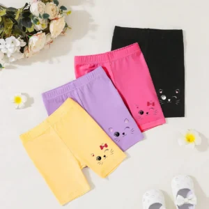 4 pcs shorts chat imprimé été