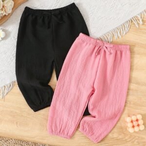 2 pcs pantalons amples avec nœud