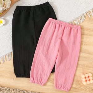 2 pcs pantalons amples avec nœud